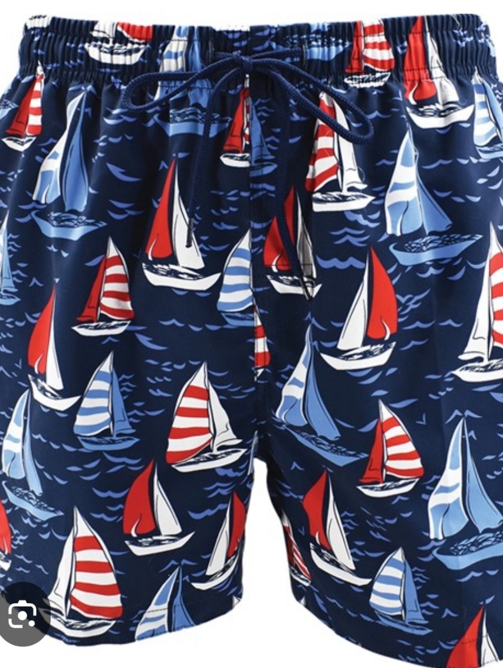 Island planet Castaways swim trunk with sail boats  size small 28/30 NWT